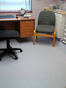 On Call Carpets installation of CQC-compliant flooring in a GP surgery for infection control and safety